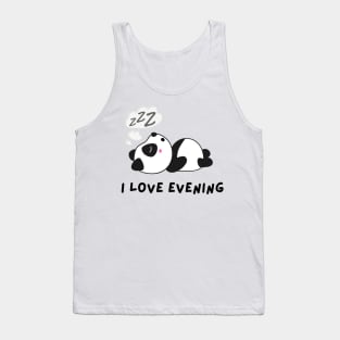 Funny panda I love evening Tank Top